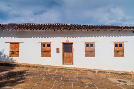 Old colonial house in Barichara village, Colombiaのeditorial素材