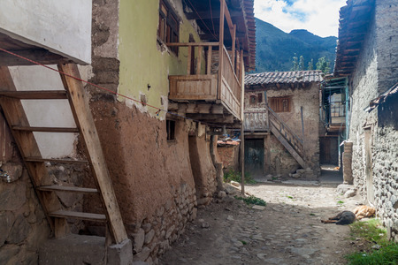 One of ancient houses of Ollantaytambo village, Sacred Valley of Incas, Peruのeditorial素材
