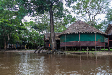 Riverside tourist lodge on river Yacumo, used for Pampa animal watching tours, Bolivia.