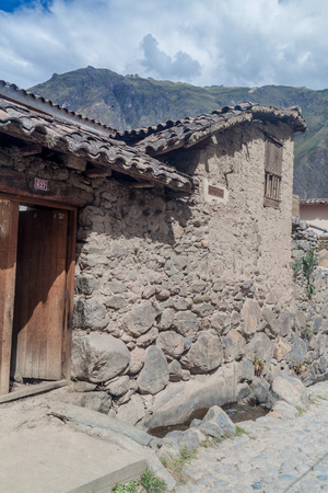 One of ancient houses of Ollantaytambo village, Sacred Valley of Incas, Peruのeditorial素材