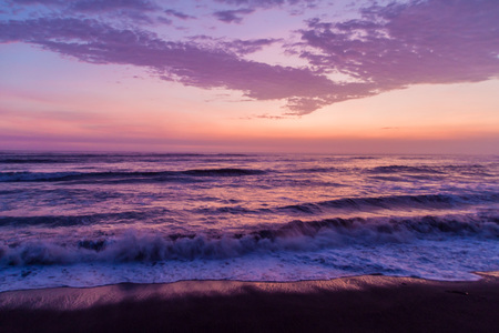 Sunset at the beach in Huanchaco, Peruの写真素材