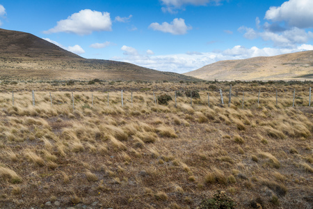 Countryside of Tierra del Fuego island, Chileの写真素材