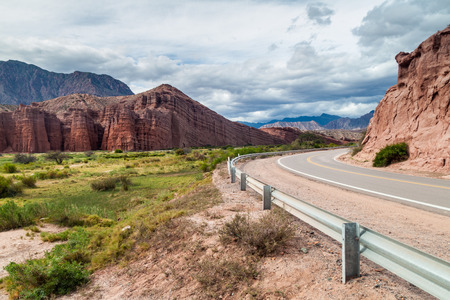 Road in Quebrada de Cafayate valley, Argentinaの写真素材