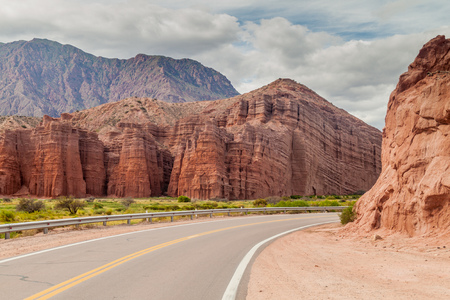 Road in Quebrada de Cafayate valley, Argentinaの写真素材