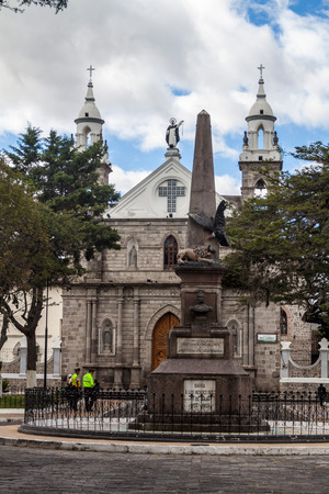 IBARRA, ECUADOR - JUNE 28, 2015: Church of Santo Domingo in Ibarra town, Ecuadorのeditorial素材
