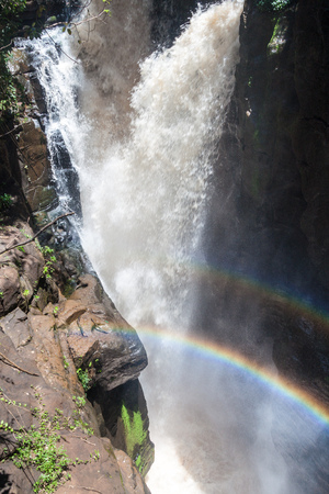 Rainbow over Salto Alvar Nunez, branch of Iguazu waterfall, Argentinaの写真素材