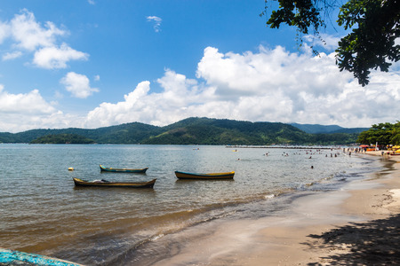 Small beach in Paraty village, Brazilの写真素材