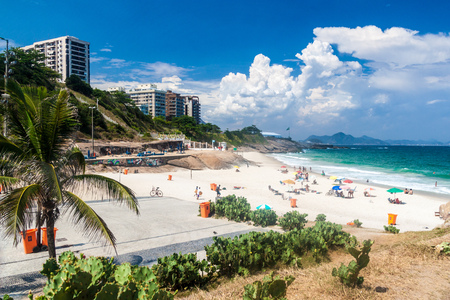 RIO DE JANEIRO, BRAZIL - JANUARY 27, 2015: Small beach between Ipanema and Copacabana beaches in Rio...