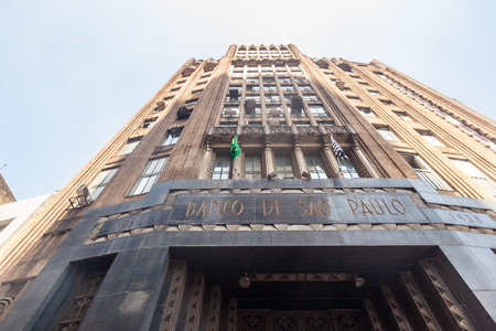 SAO PAULO, BRAZIL - FEBRUARY 3, 2015: Building of Banco de Sao Paulo in Sao Paulo.のeditorial素材