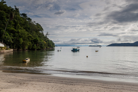 Small beach in Paraty village, Brazilの写真素材
