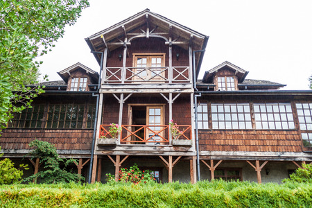 Old wooden house in Frutillar village, Chileのeditorial素材