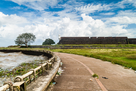 Outer walls of St. Joseph fortress in Macapa, Brazilの写真素材