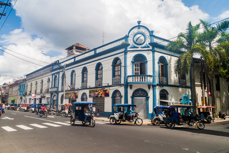 IQUITOS, PERU - JULY 18, 2015: View of an old building in Iquitos.のeditorial素材