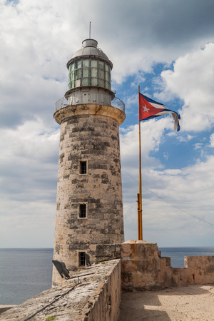 Lighthouse at the Morro castle in Havana, Cubaの写真素材