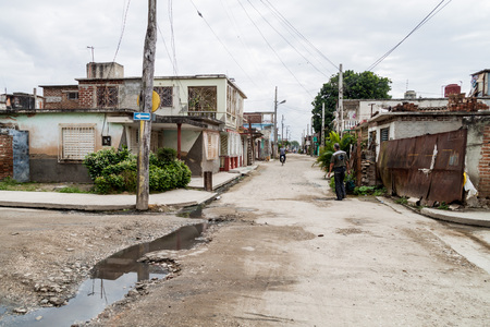 HOLGUIN, CUBA - JAN 28, 2016: Street scene in Holguinのeditorial素材