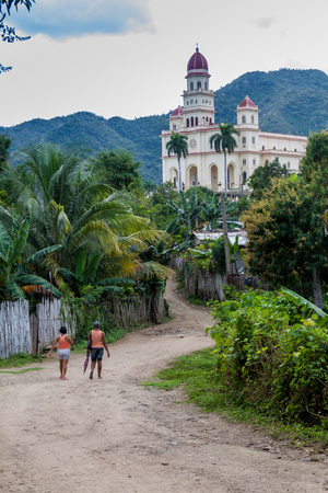 EL COBRE,  CUBA - FEB 1, 2016: Church in El Cobre village, Cubaのeditorial素材