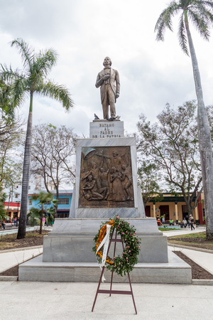 BAYAMO,  CUBA - JAN 30, 2016: Carlos Manuel Cespedes statue in Bayamo, Cubaのeditorial素材