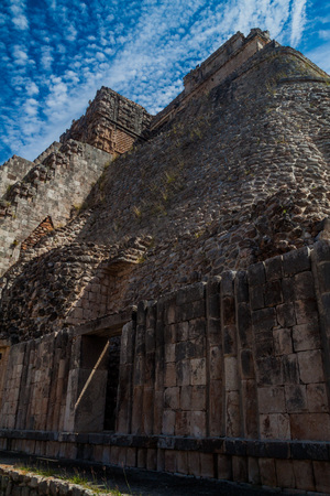 Pyramid of the Magician (Piramide del adivino) in ancient Mayan city Uxmal, Mexicoのeditorial素材