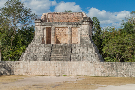 The great ball game court in the Mayan archeological site Chichen Itza, Mexico