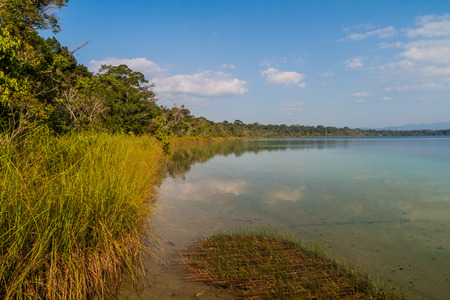 Laguna Lachua lake, Guatemalaの写真素材