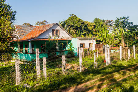 Small house in Raxruha town, Guatemalaの写真素材