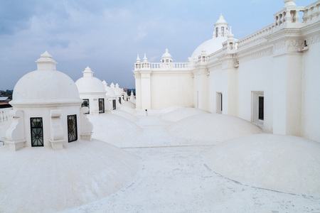 Whitewashed roof of a cathedral in Leon, Nicaragua