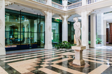 HAVANA, CUBA - FEB 23, 2016: Interior of Lonja de Comercio building in Havana.のeditorial素材