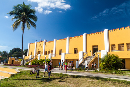 SANTIAGO DE CUBA,  CUBA - FEB 1, 2016: Former La Moncada baracks, important place of Cuban history, Santiago de Cubaのeditorial素材