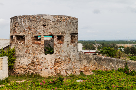 Ruin of the fortification in Gibara village, Cubaの写真素材