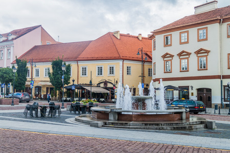 VILNIUS, LITHUANIA - AUGUST 16, 2016: Town hall (Vilniaus rotuse) square in Vilnius, Lithuania.のeditorial素材