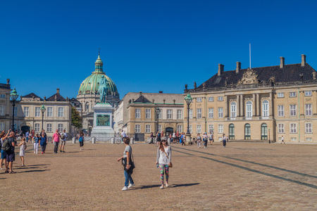 COPENHAGEN, DENMARK - AUGUST 26, 2016: View of Amalienborg Palace Square in Copenhagen, Denmarkのeditorial素材