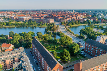 Aerial view of Copenhagen, Denmarkの写真素材