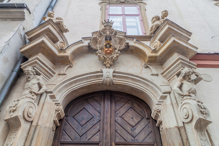 Ancient gate in the center of Krakow, Polandの写真素材