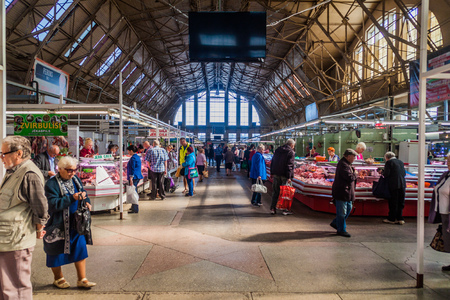 RIGA, LATVIA - AUGUST 19, 2016: Interior of Riga Central market, Latviaのeditorial素材