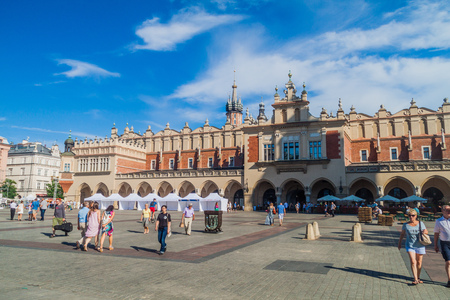 KRAKOW, POLAND - SEPTEMBER 4, 2016: Cloth Hall on Market square in Krakow, Polandのeditorial素材