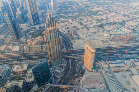 DUBAI, UAE - OCTOBER 21, 2016: Aerial view of Dubai, United Arab Emiratesのeditorial素材