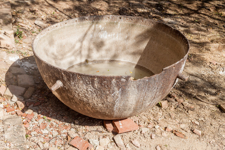 Old cistern at sugar mill San Isidro de los Destiladeros in Valle de los Ingenios valley near Trinidad, Cubaの写真素材