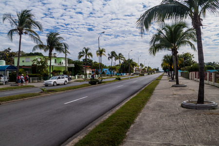 CIENFUEGOS, CUBA - FEBRUARY 11, 2016: View of Calle 37 street in Cienfuegos, Cuba.のeditorial素材