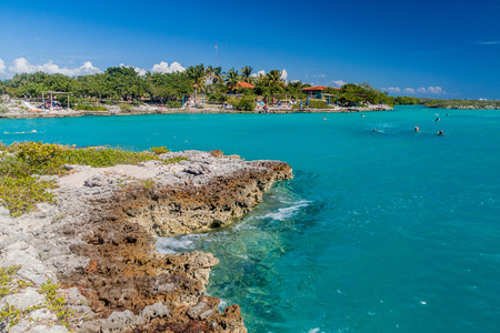 PLAYA GIRON, CUBA - FEB 15, 2016: View of seaside resort Caleta Buena at Bay of Pigs near Playa Giron village, Cuba.のeditorial素材