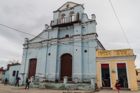 SANCTI SPIRITUS, CUBA - FEB 7, 2016: Iglesia Jesus Nazareno (Jesus Of Nazareth Church) in Sancti Spiritus, Cubaのeditorial素材