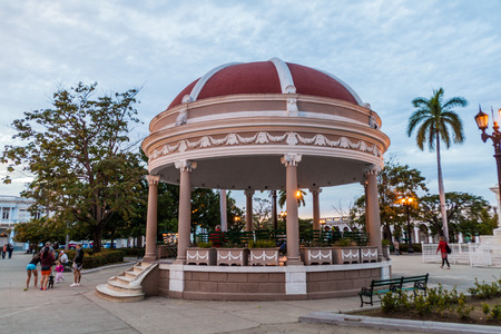 CIENFUEGOS, CUBA - FEBRUARY 11, 2016: Gazebo at Parque Jose Marti square in Cienfuegos, Cuba.のeditorial素材