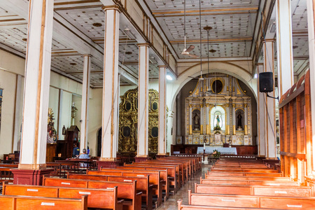 LEON, NICARAGUA - APRIL 25, 2016: Interior of San Francisco church in Leon, Nicaragua