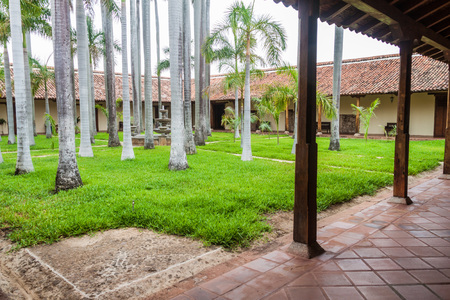 Cloister of San Francisco Monastery in Granada, Nicaraguaの写真素材