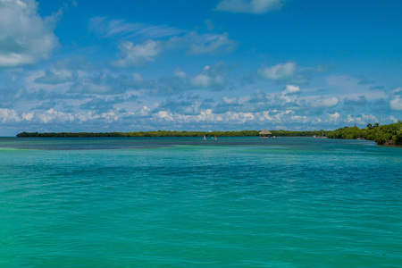 View of a coast of Caye Caulker island, Belizeの写真素材