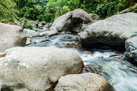 Rapids of Rio Hornito river in Panamaの写真素材