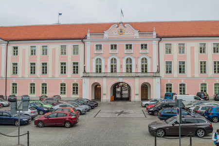 TALLINN, ESTONIA - AUGUST 22, 2016: Lossi plats square and Toompea castle in Tallinn.のeditorial素材