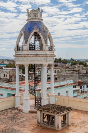 Tower of Casa de la Cultura Benjamin Duarte in Cienfuegos, Cuba.の写真素材