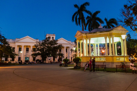 SANTA CLARA, CUBA - FEB 13, 2016: Glorieta gazebo at Parque Vidal square in the center of Santa Clara, Cuba.のeditorial素材