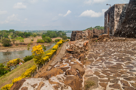 Fortress of the Immaculate Conception in the village Ell Castillo at San Juan river, Nicaraguaのeditorial素材