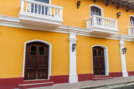 Colonial house in the center of Granada, Nicaraguaの写真素材